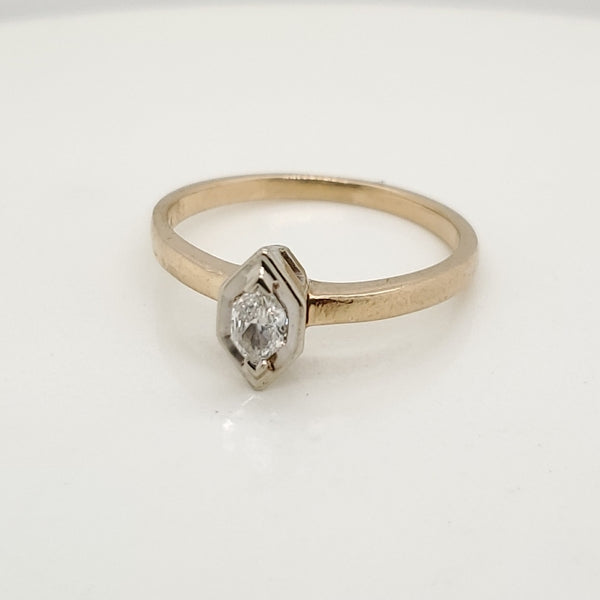 14kt Yellow Gold Marquise Shaped Diamond Ring