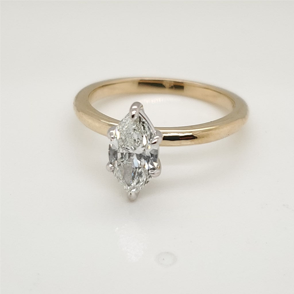 14kt Yellow Gold 1.01 Carat Marquise Cut Diamond Engagement Ring