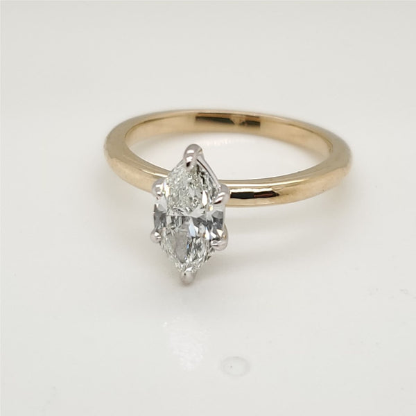 14kt Yellow Gold 1.01 Carat Marquise Cut Diamond Engagement Ring