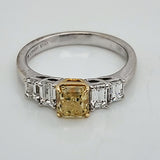 18Kt Gold Fancy Intense Yellow Radiant Cut Diamond Engagement Ring