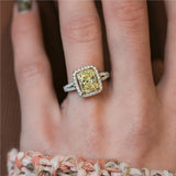 2.21 Carat Fancy Yellow Diamond Engagement Ring