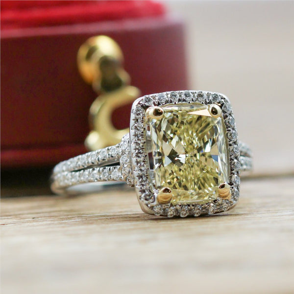 2.21 Carat Fancy Yellow Diamond Engagement Ring