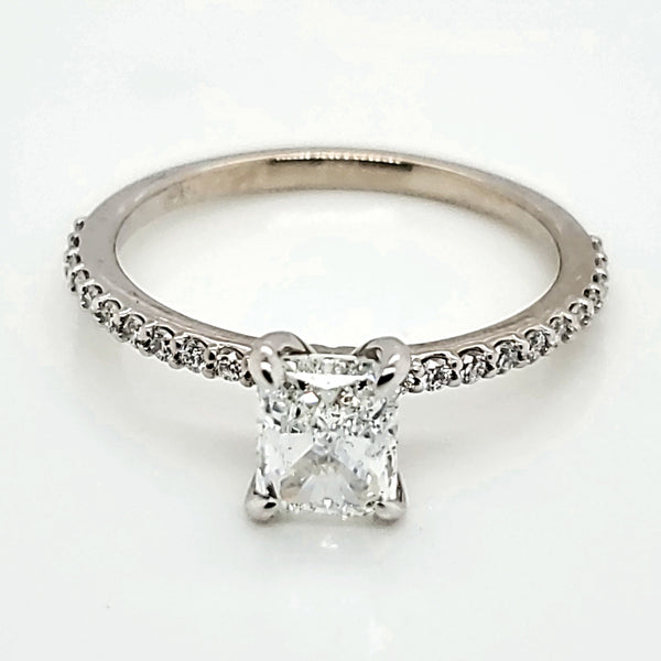 14kt White Gold 1.00 Carat Cushion Cut Diamond Engagement Ring