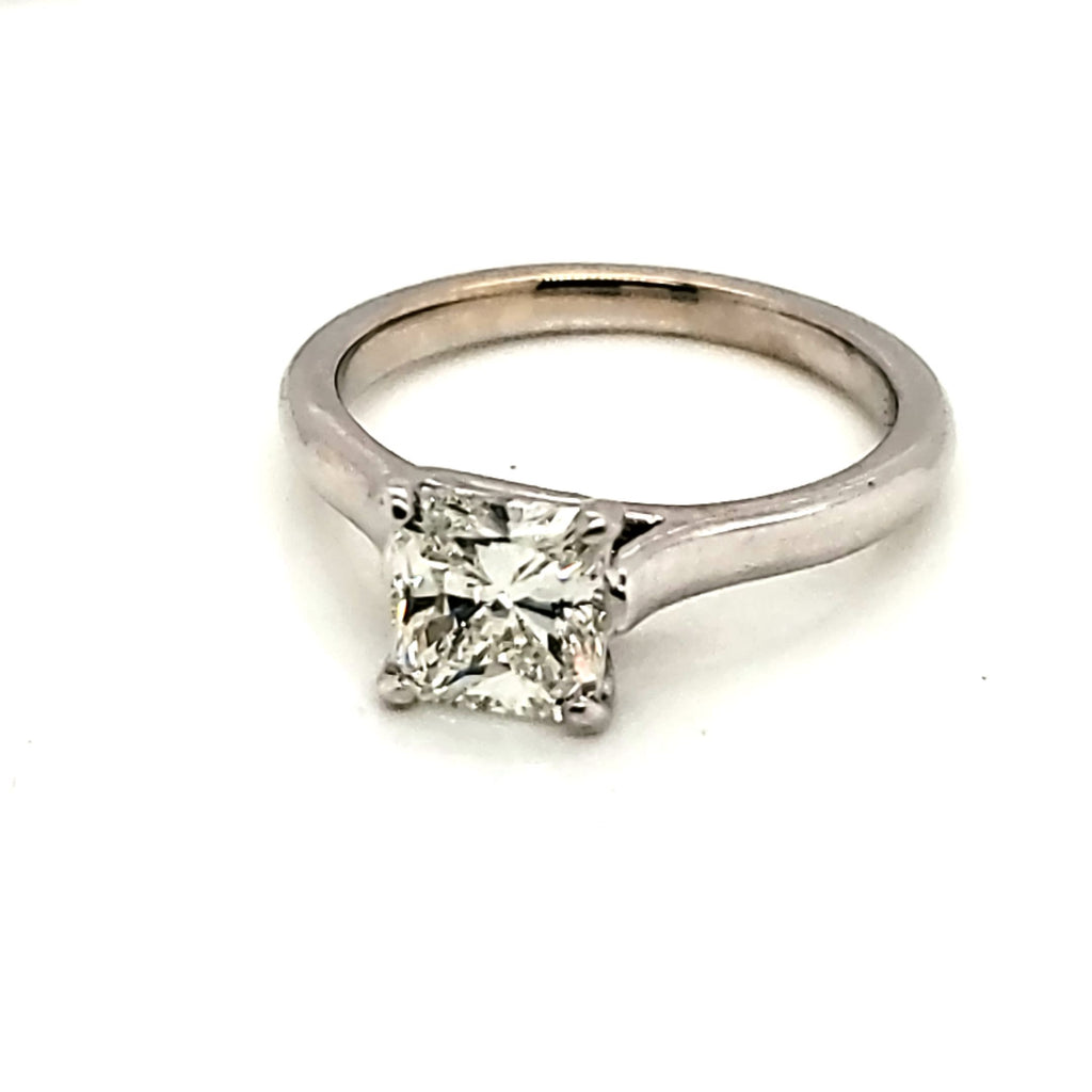 18Kt White Gold 1.21 Carat Radiant Cut Diamond Solitaire Engagement Ring