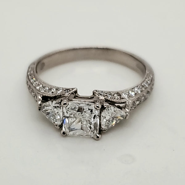 18kt White Gold 1.01 Carat Radiant Cut Diamond Engagement Ring