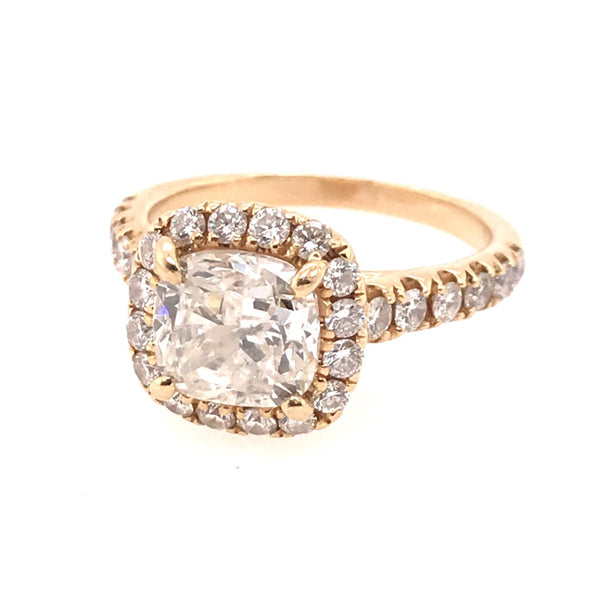 14Kt Gold 2.06 Carat Radiant Cut Diamond Engagement Ring