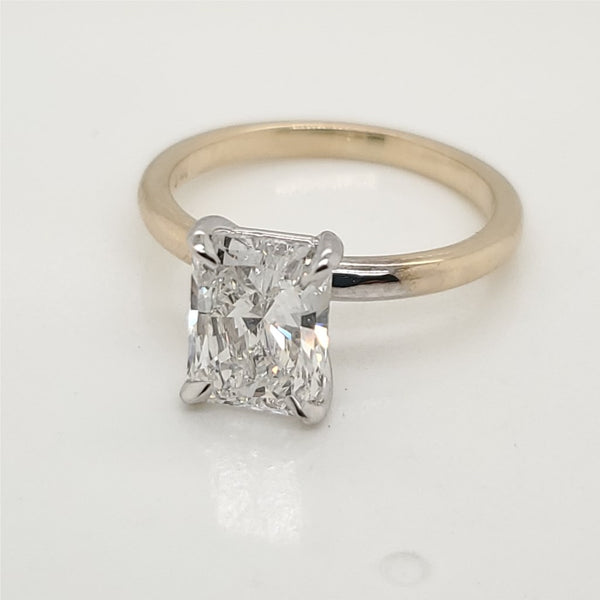 14kt Yellow Gold 2.01 Carat Radiant Cut Diamond Engagement Ring