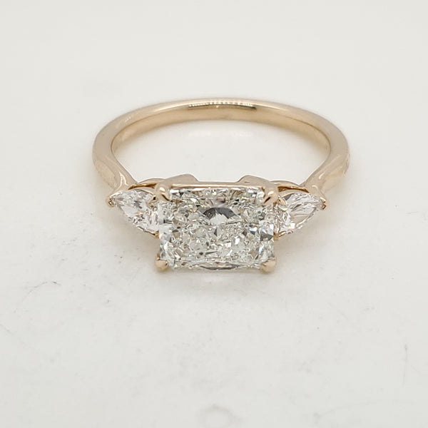 14kt Yellow Gold 2.01 Carat Radiant Cut Diamond Engagement Ring