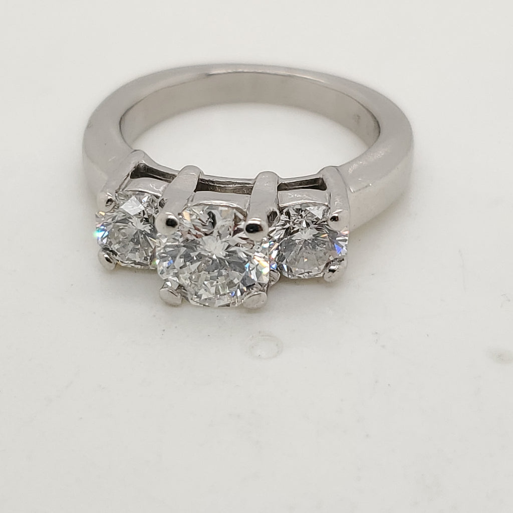 Platinum 1.00 Carat Octagonal Radiant Cut Diamond Engagement Ring