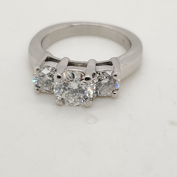 Platinum 1.00 Carat Octagonal Radiant Cut Diamond Engagement Ring