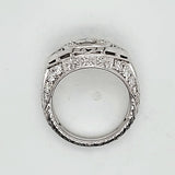 Platinum Engraved 1.50 Carat Oval Diamond Engagment Ring