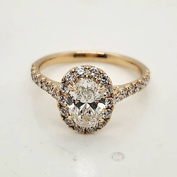 14kt Yellow Gold 1.00 Carat Oval Cut Diamond Engagement Ring