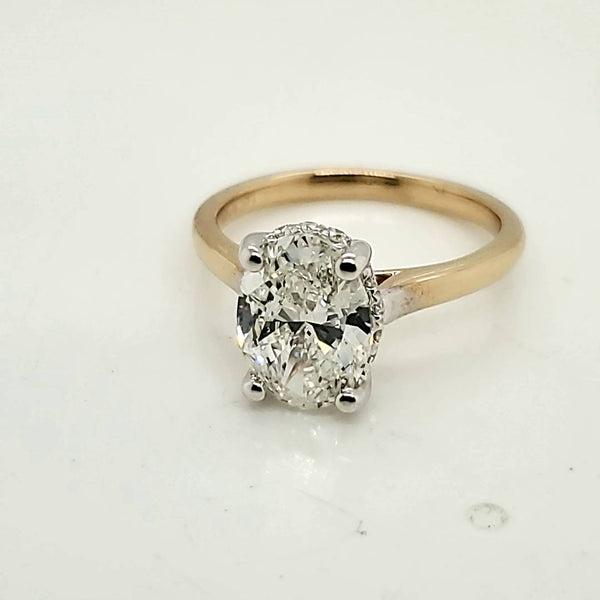 14kt Yellow Gold 2.01 Carat Oval Cut Diamond Engagement Ring