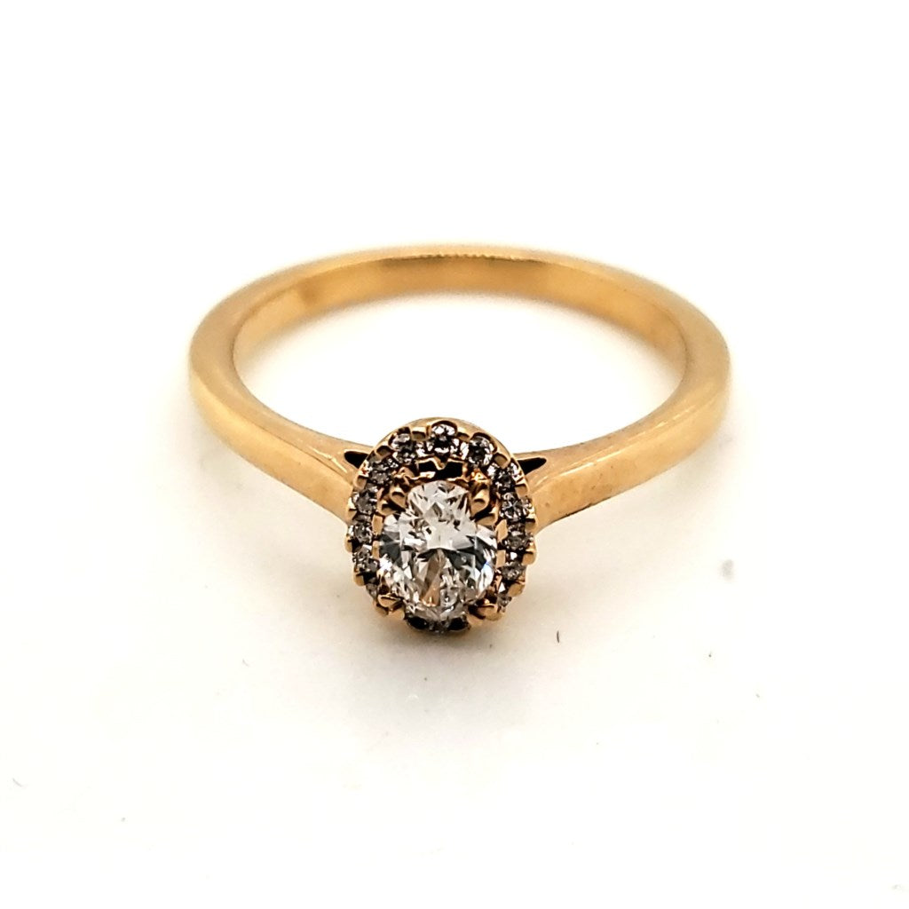 18kt Yellow Gold .50 Carat Oval Cut Diamond Engagement Ring