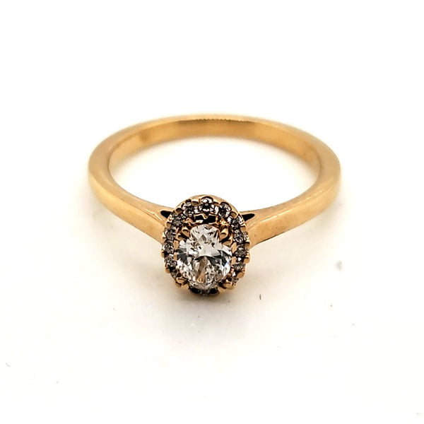 18kt Yellow Gold .50 Carat Oval Cut Diamond Engagement Ring