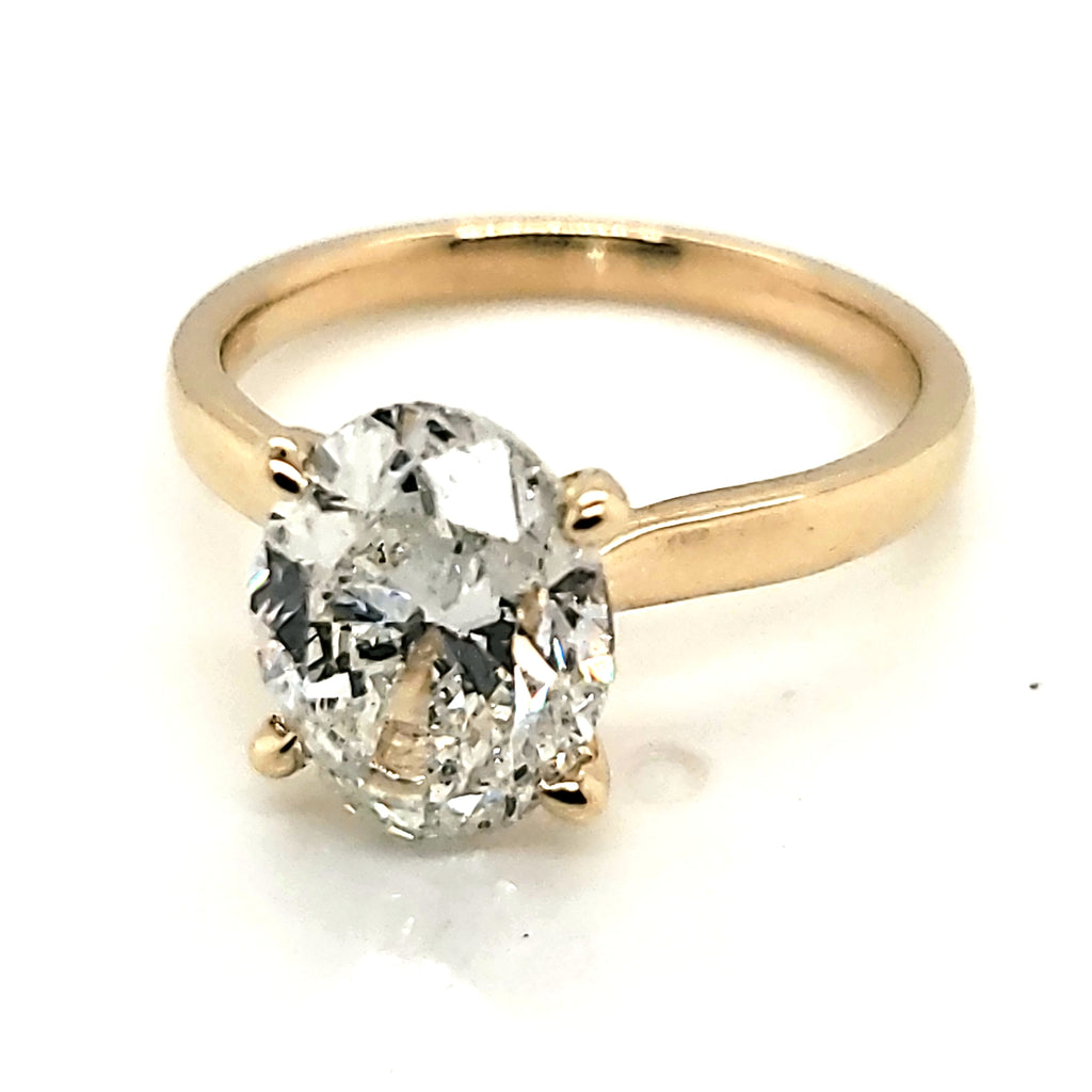 14kt Yellow Gold 3.00 Carat Oval Cut Diamond Engagement Ring