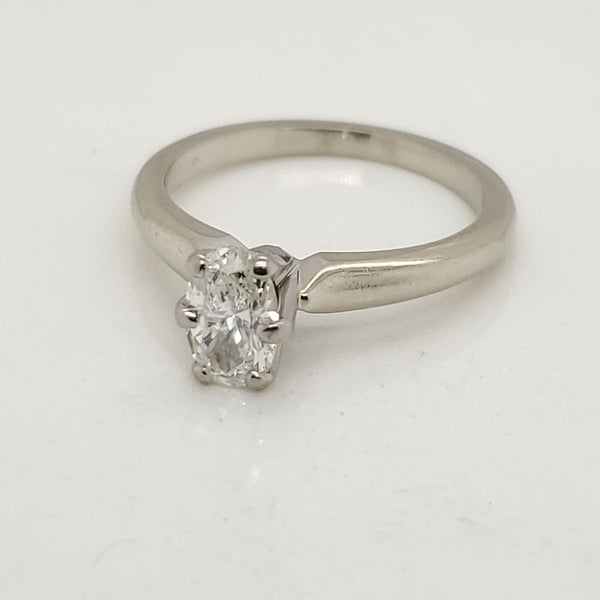 18kt White Gold 50 Carat Oval Diamond Engagement Ring