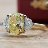 18kt Yellow Gold 2.62 Carat Oval Cut Fasncy Yellow Diamond Engagement Ring