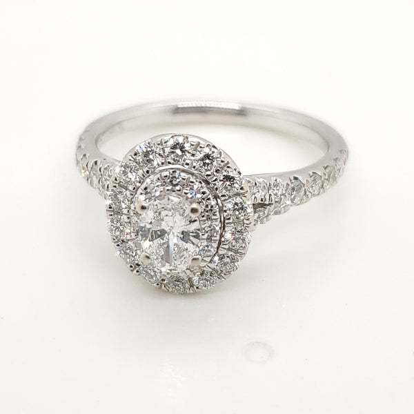 14kt White Gold .50 Carat Oval Diamond Engagement Ring
