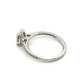 1.49 Ctw 14Kt White Gold Oval And Round Diamond Engagement Ring