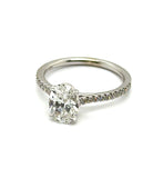1.49 Ctw 14Kt White Gold Oval And Round Diamond Engagement Ring