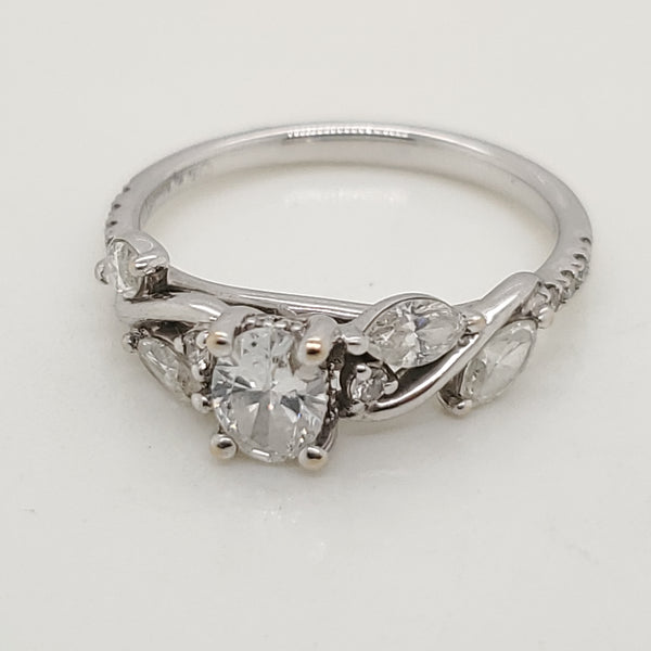 14kt White Gold >40 Carat Oval Diamond Engagement Ring
