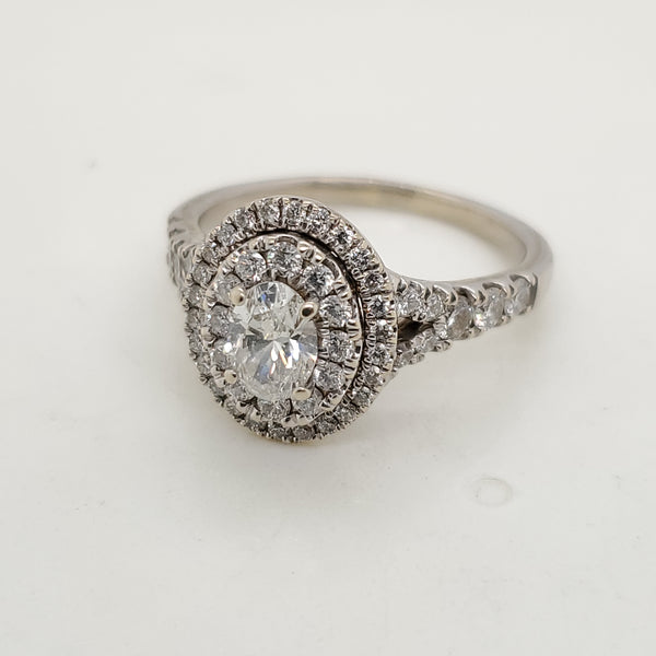 14kt White Gold .50 Carat Oval Cut Diamond Engagement Ring