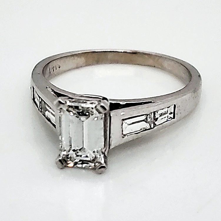 .88 Carat Emerald Cut Diamond Engagement Ring