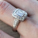 18kt White Gold 1.02 Carat Emerald Cut Diamond Engagement Ring