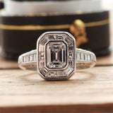 18kt White Gold 1.02 Carat Emerald Cut Diamond Engagement Ring