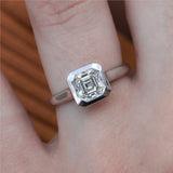 14kt White Gold 1.35 Carat Asscher Cut Diamond Engagement Ring