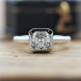 14kt White Gold 1.35 Carat Asscher Cut Diamond Engagement Ring