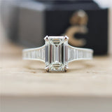 Platinum 2.50 Carat Emerald Cut Diamond Engagement Ring