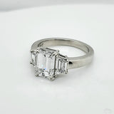 Platinum 2.02 Carat Emerald Cut Diamond Engagement Ring