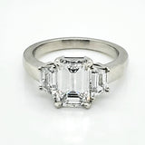 Platinum 2.02 Carat Emerald Cut Diamond Engagement Ring