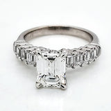 18kt White Gold 2.01 Carat Emerald Cut Diamond Engagement Ring