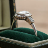 Platinum .50 Carat Emerald Cut Diamond Engagement Ring