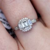 Platinum .50 Carat Emerald Cut Diamond Engagement Ring