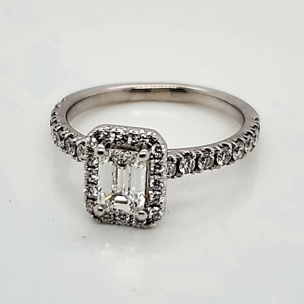 14kt White Gold .50 Carat Emerald Cut Diamond Engagement Ring