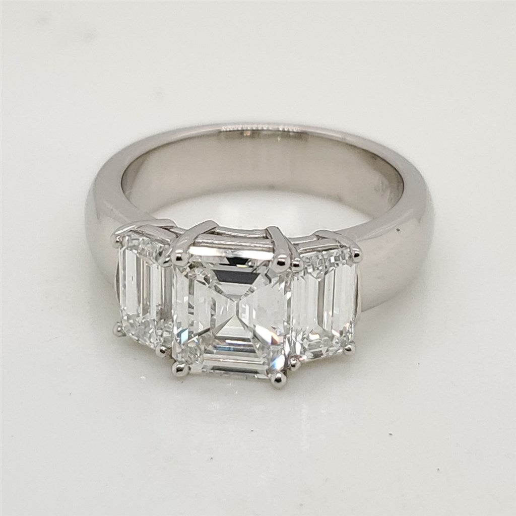 Platinum 1.60 Carat Emerald Cut Diamond Engagement Ring