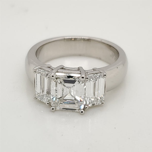 Platinum 1.60 Carat Emerald Cut Diamond Engagement Ring