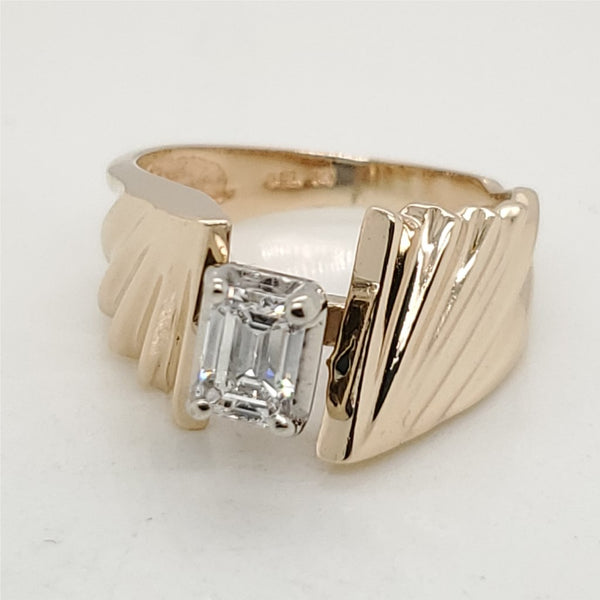 14kt Yellow Gold .60 Carat Emerald Cut Diamond Engagement Ring