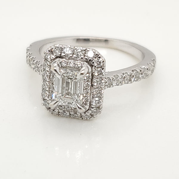 14kt White Gold .50 Carat Emerald Cut Diamond Engagement Ring