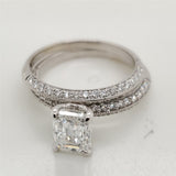 14kt White Gold 1.63 Carat Emerald Cut Diamond Wedding Set
