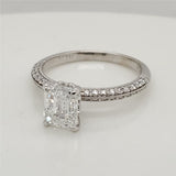 14kt White Gold 1.63 Carat Emerald Cut Diamond Wedding Set