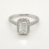 14kt White Gold .96 Carat Emerald Cut Diamond Engagement Ring
