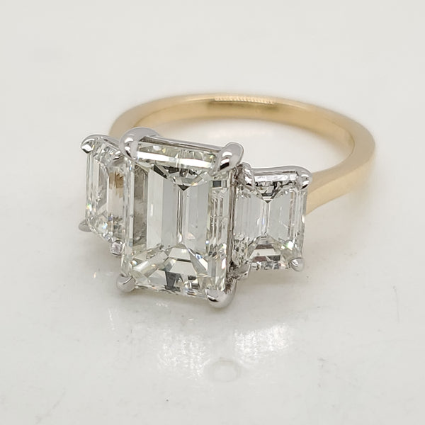 4.12 Carat Emerald Cut Diamond Engagement Ring