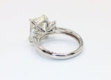 14K White Gold 4.24ct Emerald Cut Diamond 3-Stone Engagement Ring