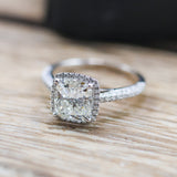 18kt White Gold 2.01 Carat Cushion Cut Diamond Engagement Ring