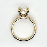 14Kt Yellow Gold 4.01 Carat Cushion Cut Diamond Solitaire Engagement Ring